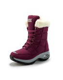 Winter Women Boots High  Warm Snow Boots Lace-up Comfortable Ankle Boots Outdoor Waterproof Hiking Boots Size 36-42