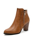 Ankle Boots Women's  Coarse Heel Short Boots 43 Large Women's Shoe Size Side Zipper High Heel Boots Women Platform Boots