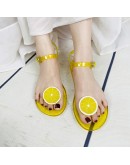 Women Slippers Transparent PVC Fruit Decoration Sandals For Ladies Summer Outdoor Buckle Strap Beach Shoes Female  