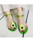 Women Slippers Transparent PVC Fruit Decoration Sandals For Ladies Summer Outdoor Buckle Strap Beach Shoes Female  