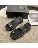 Female Shoes Slippers Heels On A Wedge Platform Jelly Slides Med  2023 High Summer Transparent Soft Flat  Rome Fabr