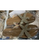  Beaded Gold Slippers Women Summer Beach Sandals Outdoor Cute Starfish Sandals Ladies Flip Flops Plus Size 43 Slides