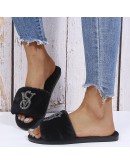 Summer Women Shoes Fur Slippers Flat Sandals Female Open-Toe Shoes Women Sandals Casual Plush Style Ladies Winter Plus Size