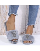 Summer Women Shoes Fur Slippers Flat Sandals Female Open-Toe Shoes Women Sandals Casual Plush Style Ladies Winter Plus Size