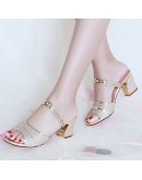 Women Sandals Shoes Slippers Summer Style Wedges Pumps High Heels Peep Toe Slip on Bling  Gladiator Shoes Woman Sandalias