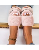  Women Slippers Casual Shoes Breathable Outdoor Pure Color Love Heart Plush Slippers Bedroom Non-slip Soft Floor Shoes